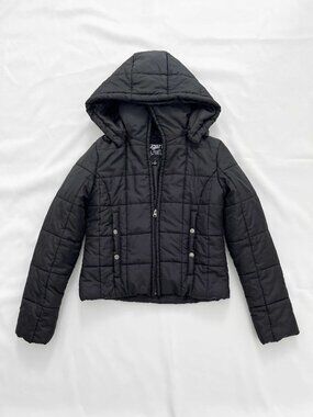 Sugarfly Full-Zip Black Quilted Jacket Juniors Size M